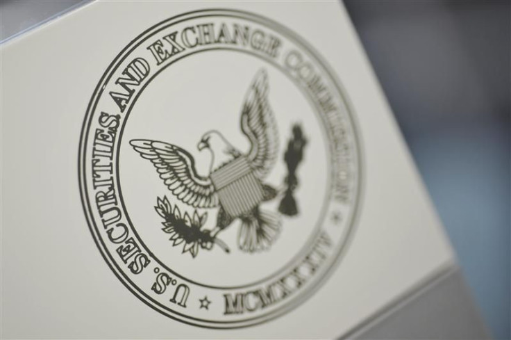 The U.S. Securities and Exchange Commission logo adorns an office door at the SEC headquarters in Washington