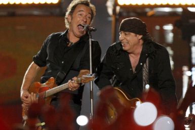 Musicians Bruce Springsteen (L) and Steven Van Zandt perform during halftime for the NFL's Super Bowl XLIII football game between the Arizona Cardinals and Pittsburgh Steelers in Tampa, Florida