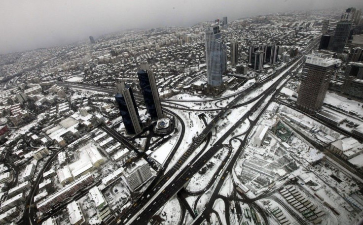 Istanbul&#039;s financial district, Levent district, which comprises of leading Turkish companies&#039; headquarters and popular shopping malls, is seen from the observation deck of Sapphire Tower in Istanbul