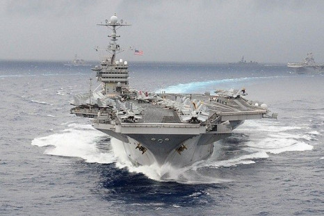 File handout photo dated November 17, 2009 shows the U.S. Navy's USS George Washington aircraft carrier participating in the ANNUALEX 21G naval exercise in the Okinawa region. 