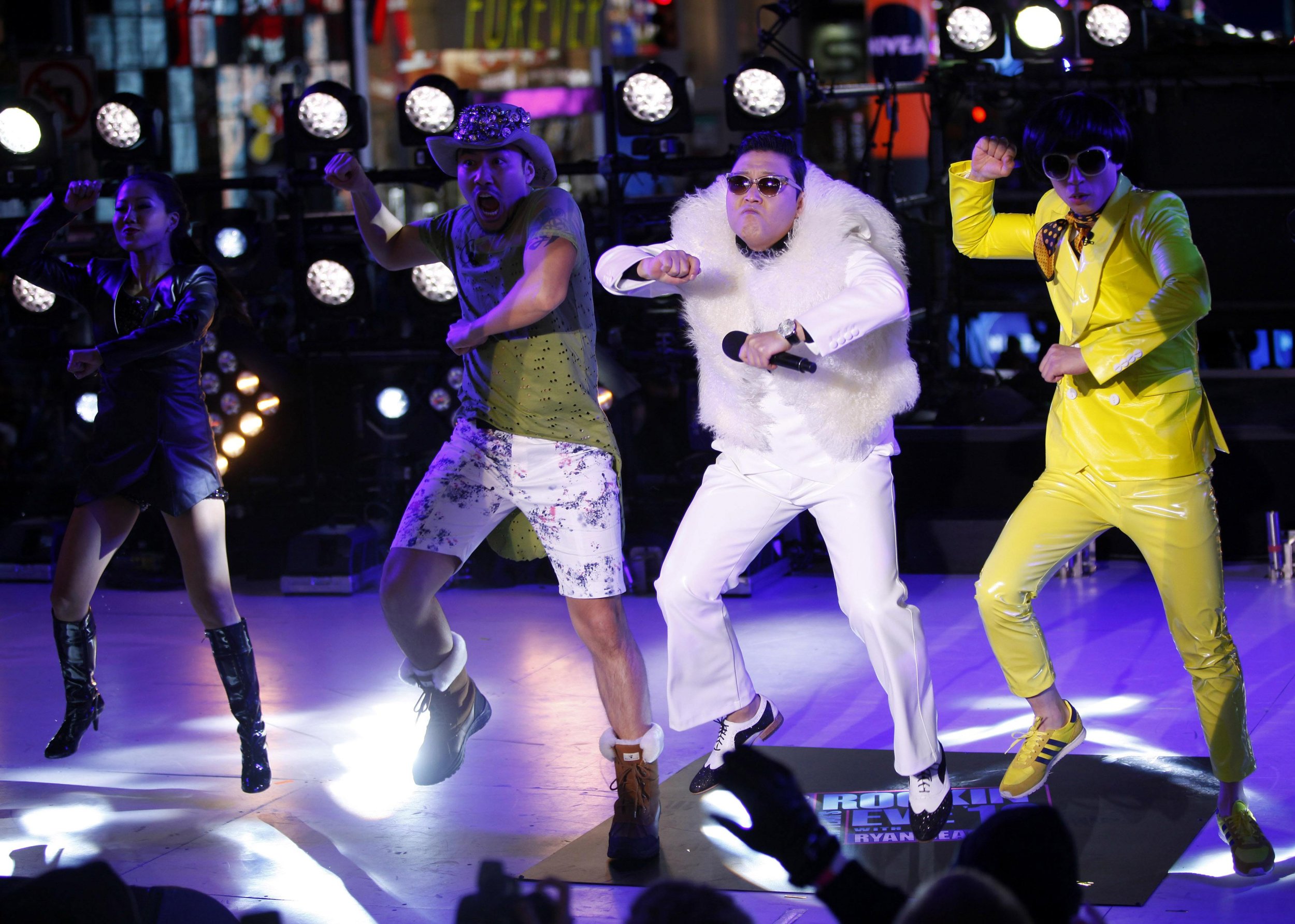 PSY performs during New Years Eve celebrations