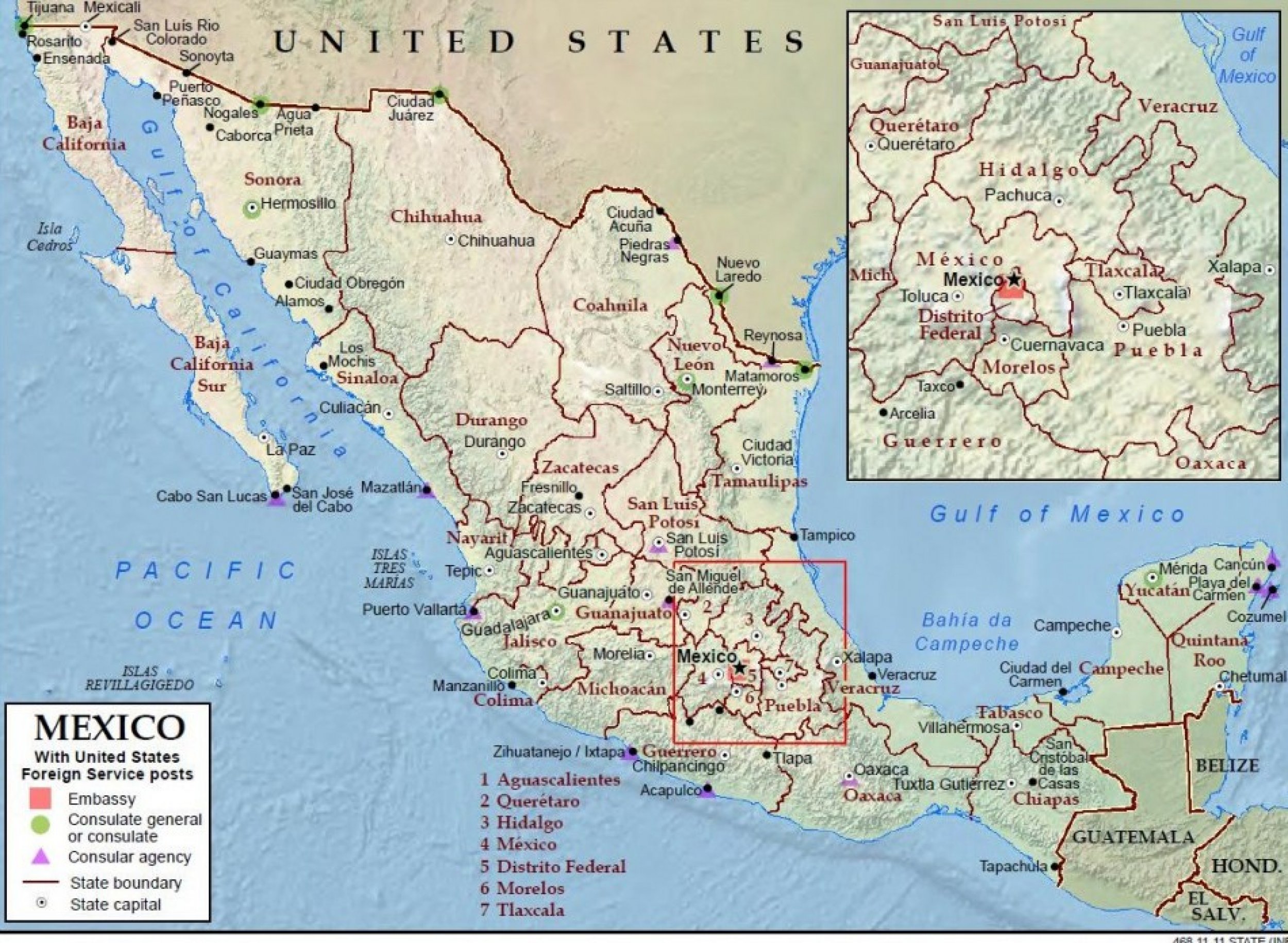 Areas To Avoid In Mexico Map