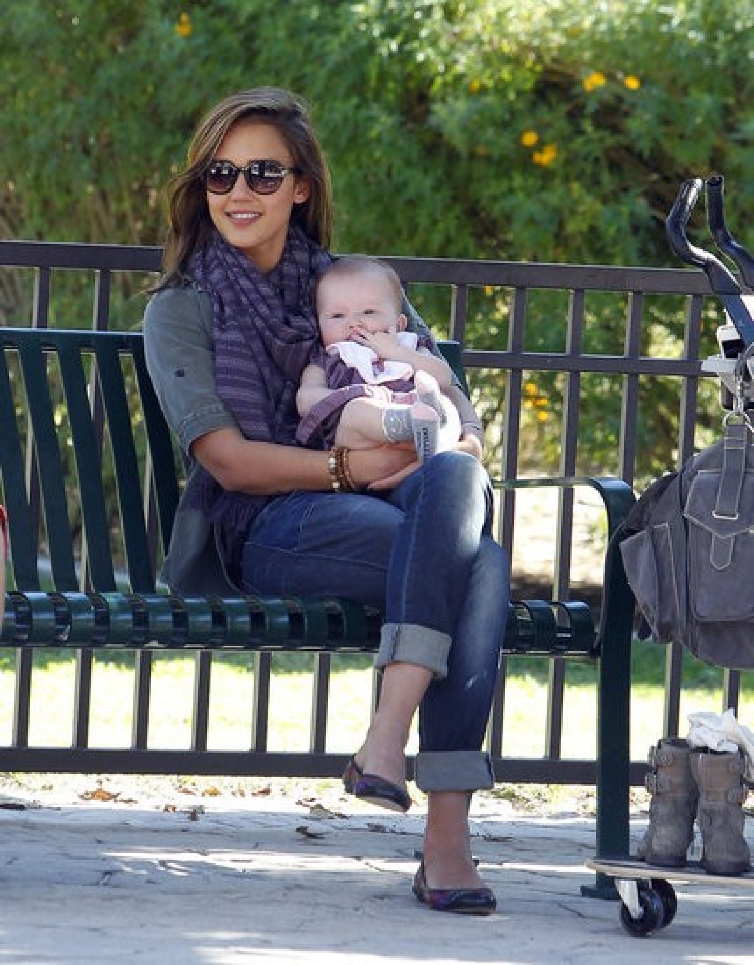 Jessica Alba with her baby in LA.