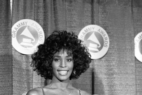 Whitney Houston poses with her Grammy in 1988