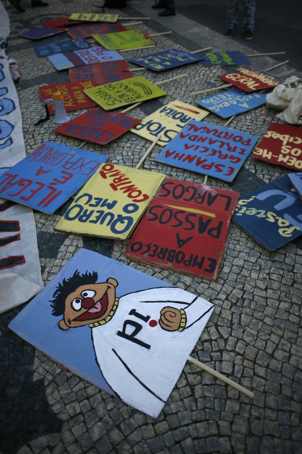 Hand-Made Protest Signs In Lisbon