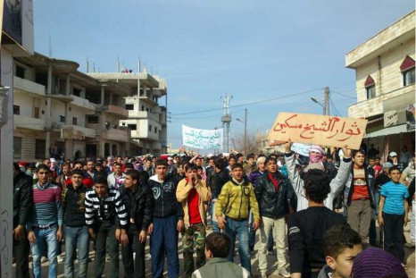 Syria: Demonstrators during a protest against President Bashar al-Assad.