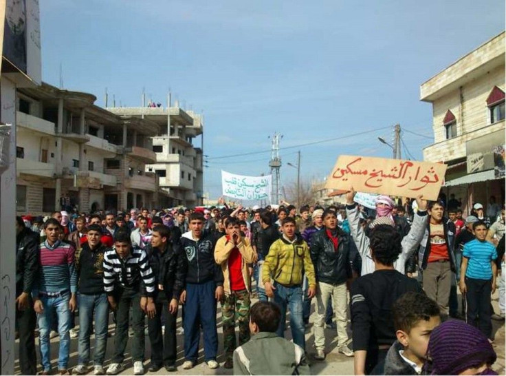 Syria: Demonstrators during a protest against President Bashar al-Assad.