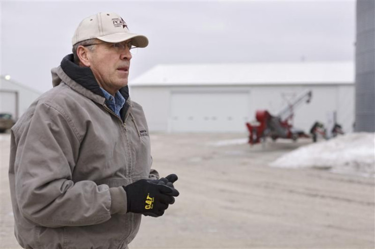 Webber walks on his farm near Dysart, Iowa