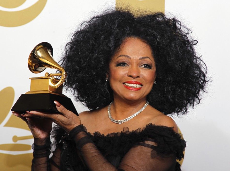 Singer Diana Ross poses backstage at the 54th annual Grammy Awards in Los Angeles, California