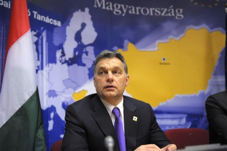 Hungary's PM Orban attends a news conference at the European Council in Brussels