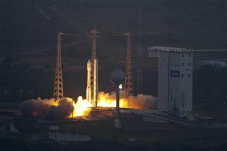Europe's first Vega rocket lifts off from the European Space Agency (ESA) launch centre in Kourou, French Guiana, February 13, 2012. The Vega rocket blasted off from French Guiana on Monday in an inaugural flight aimed at giving Europe a vehicle for 